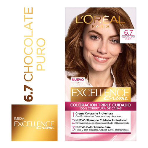 Tintura L'oréal Excellence Creme Tono 6.7 Chocolate Puro
