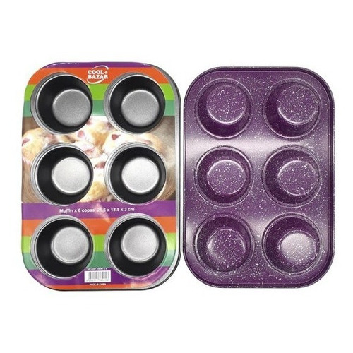 Molde Fuente Antiadherente Muffin Cupcakes X6 Reposteria Color Violeta