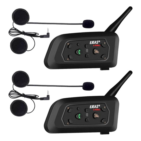 Kit 2 Intercomunicadores Moto Cascos Inalambricos Bluetooth