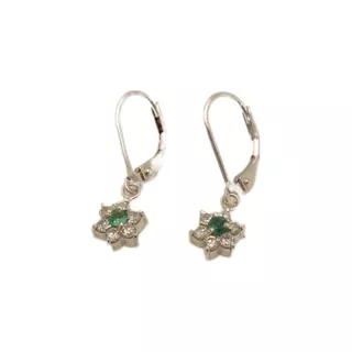 Aretes Plata Esmeralda 