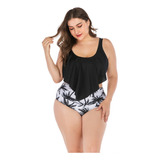 Bikini Dos Piezas Malla Tankini Dama Tiro Alto Talles Todos