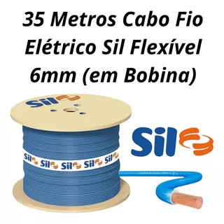 35 Metros Cabo Fio Elétrico Sil Flexível 6mm