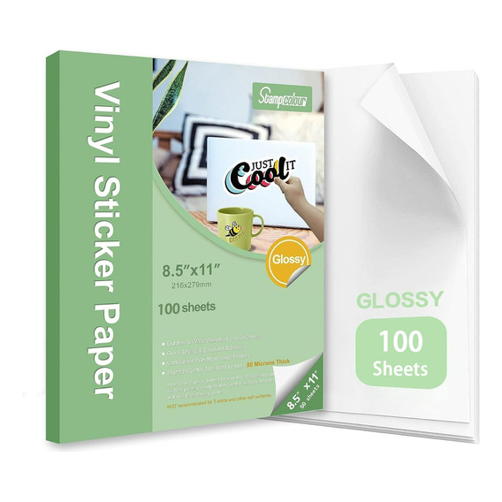 Vinil Para Impresión Inkjet Adhesivo Blanco Glossy 100 Hojas