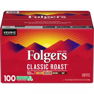 Cafe En Capsulas Keurig Folgers Classic Medium 100 K-cup Pod