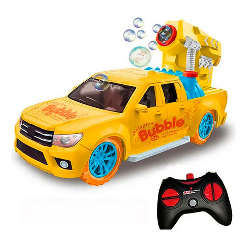 Carro Control Remoto Burbujero Recargable Juguete Niños Color Amarillo