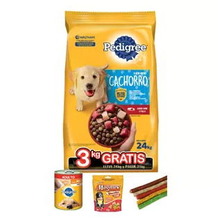 Alimento Premium Pedigree Cachorro 21+3 Kg Obsequios+ Envío 