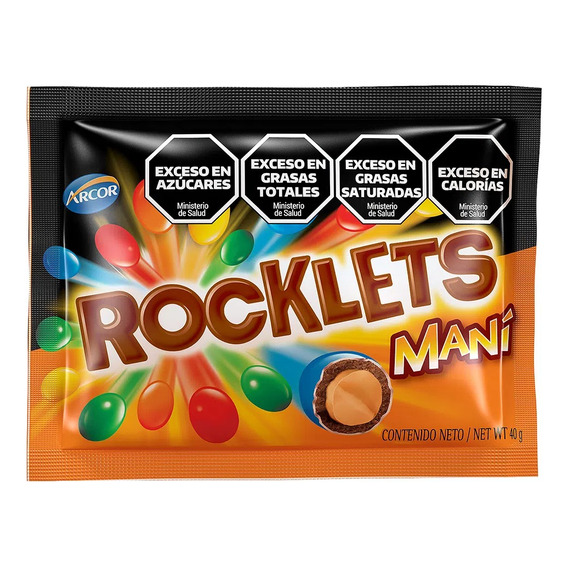 Confites Rocklets Maní 40g Caja X 16un 