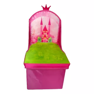 Silla Almacenadora Plegable Princesa Castillo Niña Infantil 