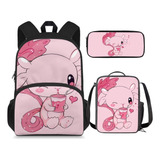 Axolotl - Mochila Para Niñas Con Lonchera 10-12/8-12/6-8, Bo