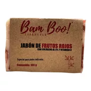 Jabón Frutos Rojos Con Colágeno Y Vitamina H 100 Gr Bam Boo!