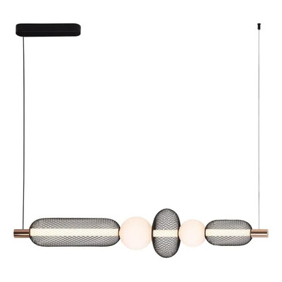 Colgante Led Metal Y Vidrio Negro Y Oro Wire-co-5h Gmg 