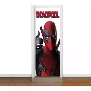 Adesivo Decorativo De  Porta Deadpool Herói (cod.dp1)