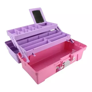 Caja De Herramientas Santul Plástica 14 2 Bandejas Vanity Color Rosa