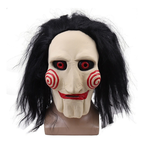 Máscara Látex Saw Jigsaw, Máscara Cosplay De Halloween Color Blanco Diseño One Size