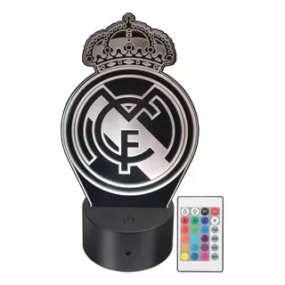 Lámpara Led Real Madrid Escudo Acrilico 3d Personalizada 
