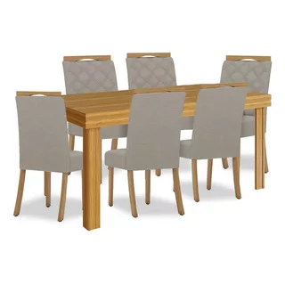 Juego De Comedor 6 Sillas Calidad Premium Sillas Tapizadas Color Marrón