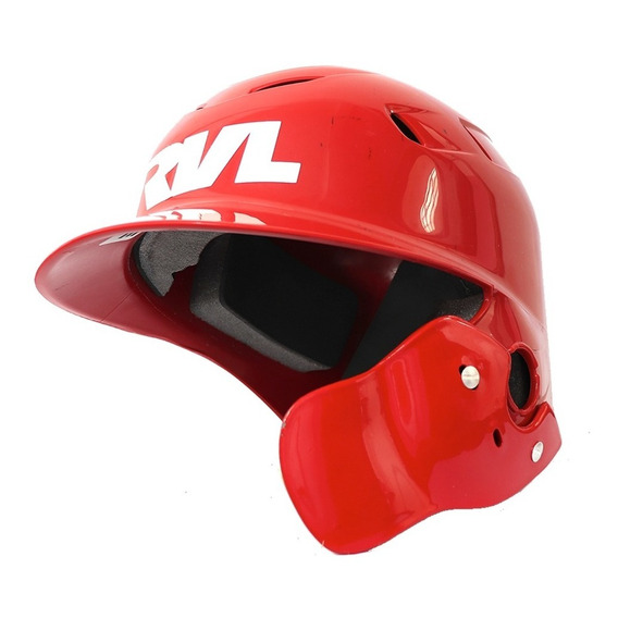 Casco Beisbol Rvl Una Oreja Rojo Protector Mandibula Adulto