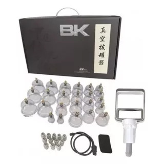 Kit Ventosas 24 Copos Acrílico Bk Profissional Ventosaterapi