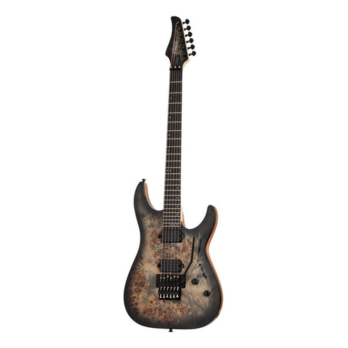 Guitarra eléctrica Schecter C-6 Pro FR de caoba 2018 charcoal burst burst con diapasón de wengué