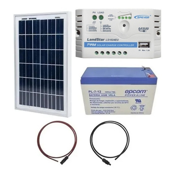 Kit Panel Solar 10w Bateria 7a Controlador Usb Epcom