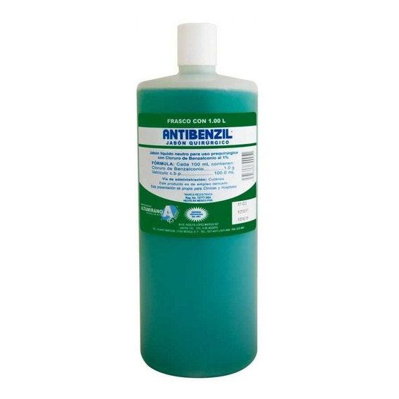 Jabón Quirúrgico Desinfectante Antibenzil  Verde 1lt
