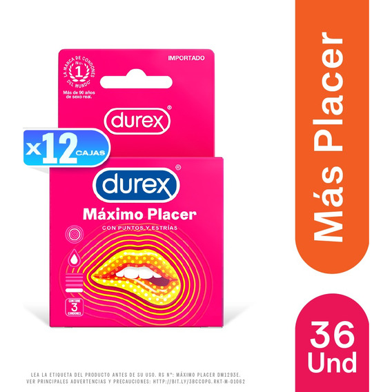 Preservativos Durex Máximo Placer - Caja 36 Un