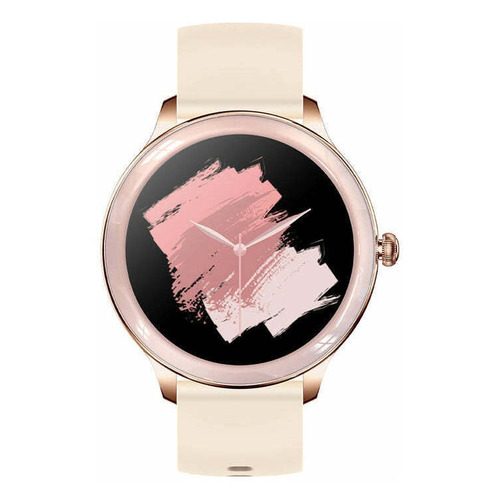 Smartwatch Colmi Serie V V33 1.09" caja 41.5mm  rosa, malla  rosa de  silicona deportiva