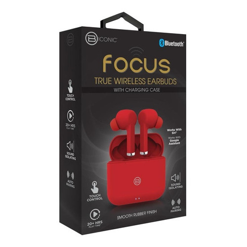 Auriculares Inalámbricos Biconic Focus Bluetooth Rojo