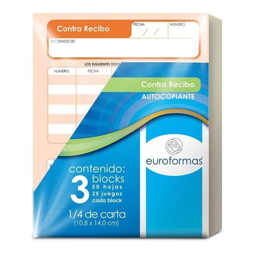 Contra Recibo Euroformas Er0102 1/4 Paq 25 /v