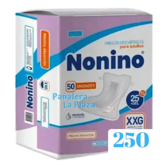 250 Pañales Adultos Rectos Nonino Extra Extra Grande ( Xxg )