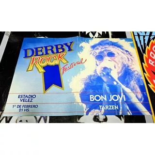 Bon Jovi Afiche Derby Rock Festival Velez 1990 Original 