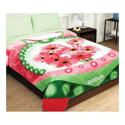 Cobija Providencia Excel Raschel con diseño bouquet/rosa de 2.2m x 2m