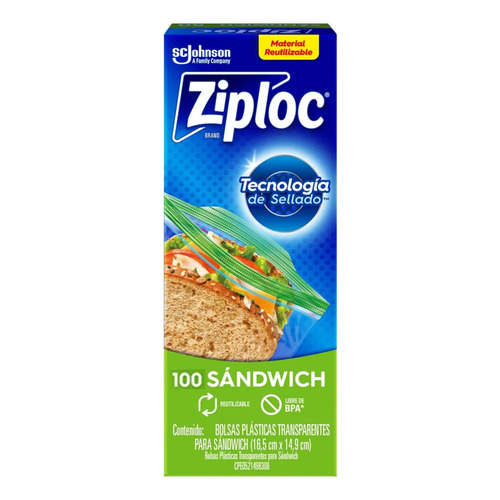 Ziploc bolsas para sándwich 100 bolsas