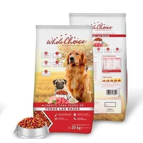 Alimento para perro Whole Choice 20kg todas las razas sin soya