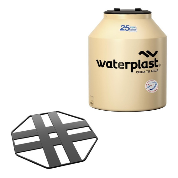 Tanque Para Agua Tricapa Waterplast 400lts + Base Reforzada