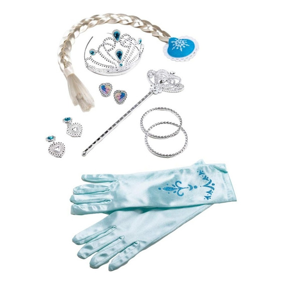 Set Frozen Ditoys Queen Corona Con Guantes Y Trenza 2328