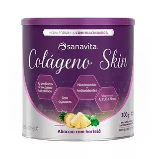 Colágeno Skin Sanavita Sabor Abacaxi Com Hortelã 300g