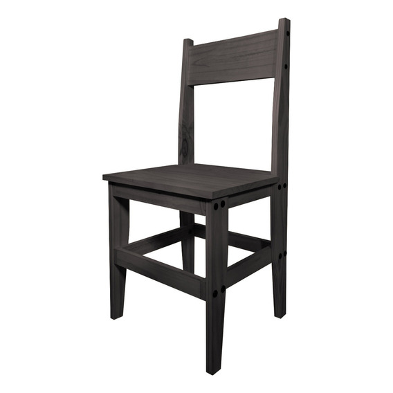 Silla Mesa Comedor Bar Estilo Moderno Madera Maciza Sajo Estructura de la silla Negro Asiento Negro