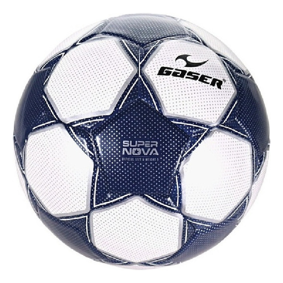 Balón Gaser Futbol Modelo Super Nova Laminado Charol Color No. 5 Azul Con Plata