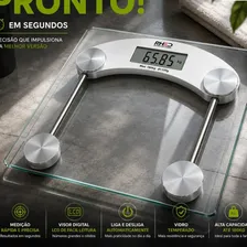 Balança Corporal Digital Vidro Temperado Transparente Portátil pesagem Academia Nutricionista Balanca 180kg Dieta Treino Fitness Musculação Saúde Profissional Ou Domestico Rhead Red High End Studios