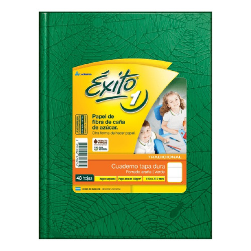 Cuaderno Tapadura Rayado 48h Exito 16x21cm Verde E1 Color Verde oscuro