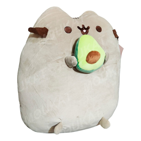 Peluche Cojin Gato Pusheen Cat Almohada Aguacate Avocado 47c Color Gris