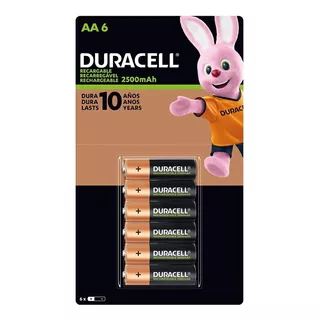 Duracell Rechargeable Dx1500 Pilas Aa Pack De Seis Unidades