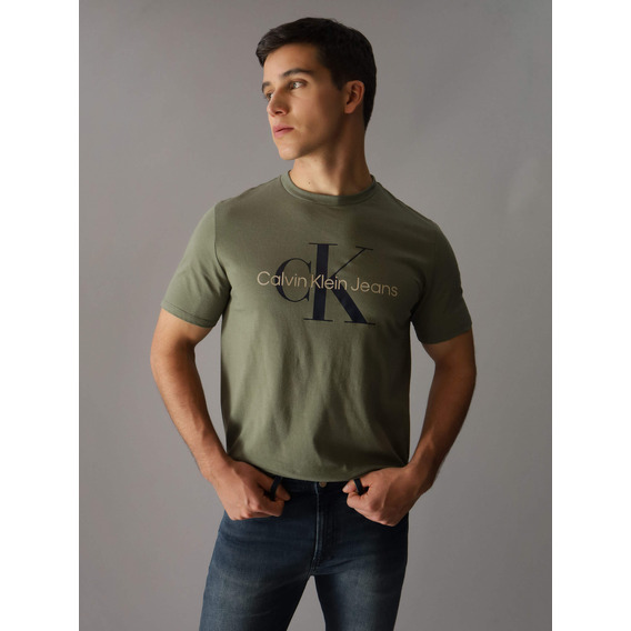 Playera Verde Con Monologo De Calvin Klein Hombre