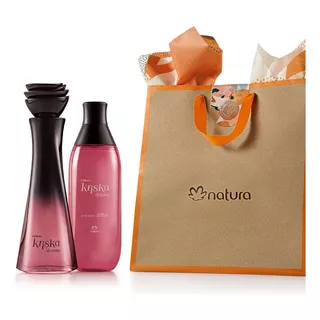 Presente Dia Das Mães Natura Kriska Drama Perfume Colônia + Body Splash Com Sacola Exclusiva