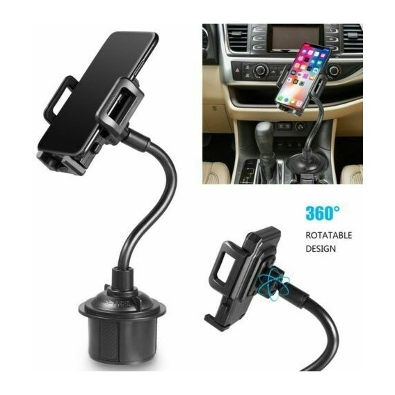 Soporte Holder Celular Vaso Carro Flexible Rotacion 360 Grad