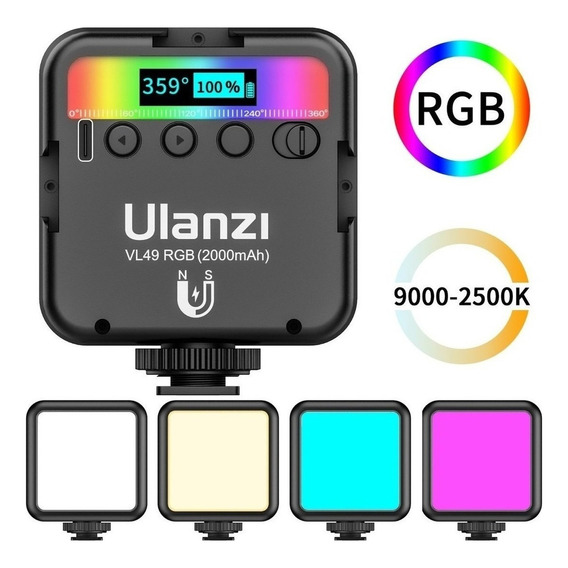 Panel de luz led Ulanzi VL49 color  rgb con estructura Classic black 110V/220V