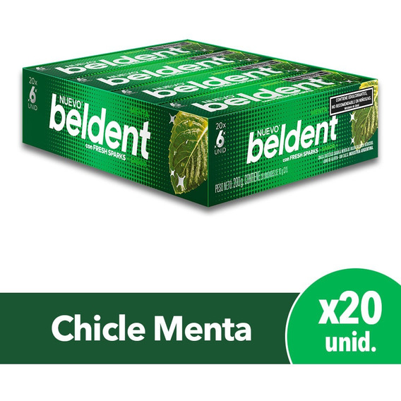 Chicle Beldent menta caja 20 unidades