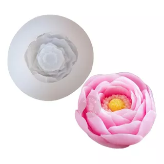 Molde De Silicona Flor De Peonia Velas Yeso Reposteria