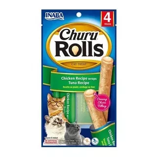 Snack Para Gatos Inaba Churu Cat Rolls Tuna 40gr - 4tubos